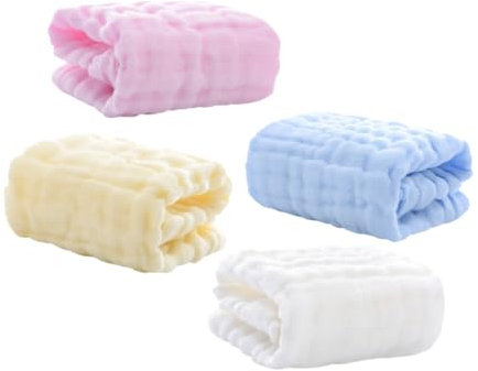 VICASKY 4stücke Teiliges Washcloths Baumwolle Multifunktionale Spucktücher Weiche Und Saugfähige Handtücher Für Mädchen Sabber Und Wickeltuch