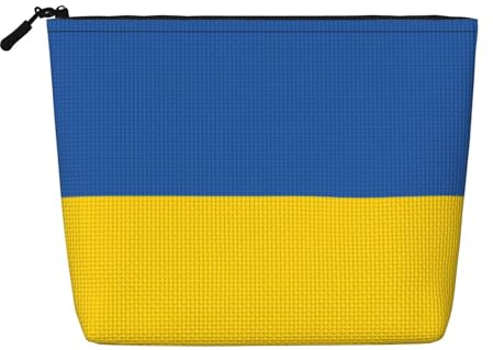 Kultur- und Kosmetiktasche für Damen, Motiv: Flagge der Ukraine, Unisex-Kulturbeutel, Aufbewahrungstasche für Körperpflege