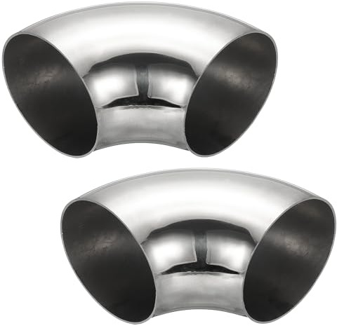 PATIKIL 2 Stück Edelstahl Rohrbogen 90 Grad Bogen, 76mm ID Stahl Auspuffbogen Auspuffrohrverbinder Edelstahlbogen 304 Edelstahl Rohr für Auspuffrohr Treppengeländer Auto HVAC