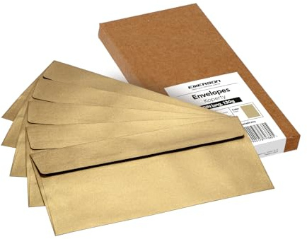 Emerson Briefumschläge bunte postkarten blanko DIN lang (25 Stück) Kuvert, blanko karten zum selbstgestalten, Grußkarten ohne Fenster, Grußkarten, Hochzeitseinladungskarten- 130g 220x110 mm - Gold