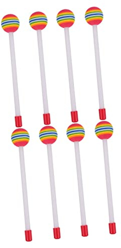 BESPORTBLE Palillos De Para 4 Piezas - Baquetas De Piruleta De Color Arcoíris Con Cabeza De Espuma - Juguete Musical De Percusión Ideal Para Aprender y Practicar Mango De Madera