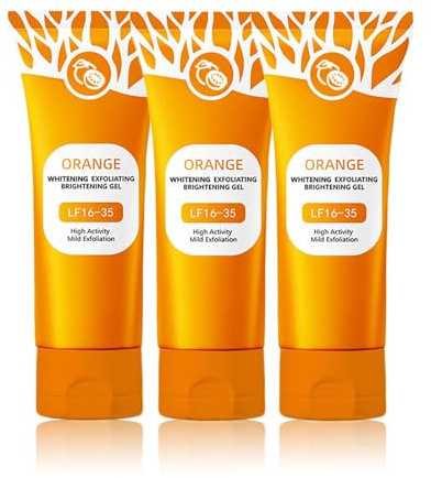 Gel exfoliante de naranja natural, 2025, nuevo exfoliante facial con extracto de naranja, limpieza profunda de poros y tez radiante, nutritivo, exfoliante suave para la cara y el cuerpo (3 unidades