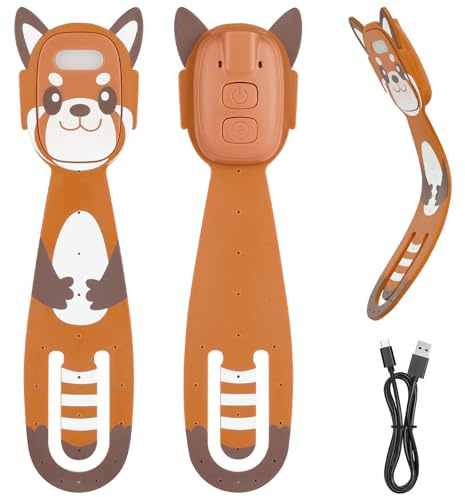 OSDUE Lampe de Lecture Livre, Orange Mini Lampe et Marque-Page LED 2 en 1 Lampes de Lecture pour les Amateurs de Livres Torche Adultes et Enfants Cadeau Lecteurs, 3 Modes et 5 Niveaux de Luminosité