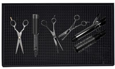 Friseur-Werkzeugmatte – leicht zu reinigen, Arbeitsplatz-Clipper-Matte, Friseur-Station-Pad für Haarstyling-Werkzeuge, professionelle Pads, Thekenschutz für Styling-Werkzeug, Schere, Friseurschere