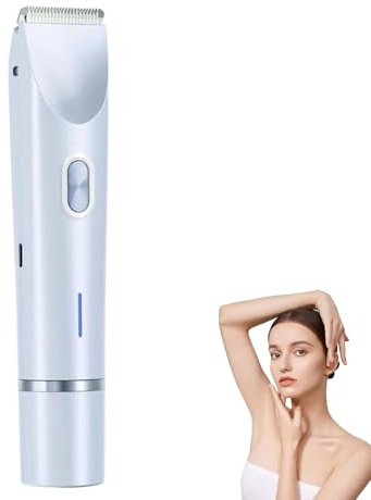 Damen Elektro-Rasierer 2 en 1 para Muje,de doble cabeza, impermeable, para uso en húmedo y seco, recortador de vello corporal y removedor de vello facial para axilas, piernas, brazos y cuerpo (Azul)