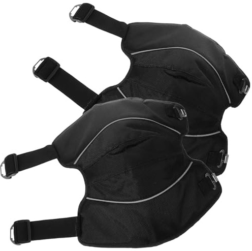 GETAJGHSD Motorrad Knieschützer 2 Stück pack aus Pu und Oxford Stoff Verstellbare Elastische Bänder für Komfortablen Windschutz Beim Outdoor Sport und Radfahren