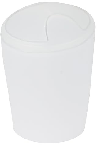 Spirella Kosmetikeimer Move Abfalleimer Schwingdeckeleimer | Kunststoff | 5 Liter |Frosty Weiß