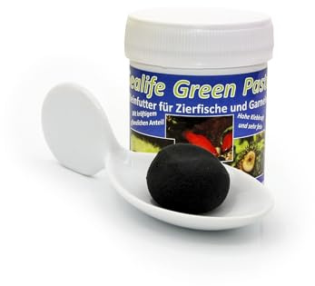 Sealife Green Paste Futterpaste 70 g, Alleinfutter für Fische und Garnelen | Pflanzliche Futterpaste, Aufzuchtfutter, Welsfutter, für Wirbellose, selbsthaftende Futterpaste, sehr ergiebig, Hauptfutter