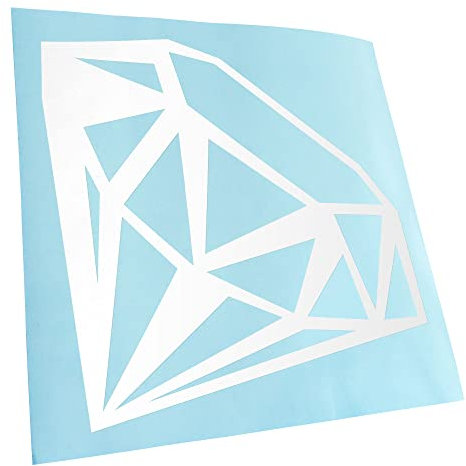 Kiwistar - Autoaufkleber - Weiß - 10x10cm Edelstein Gemstone - Heckscheibe Auto Aufkleber wetterfest für Kfz LKW Mofa Truck - Sticker außen selbstklebend Tuning Zubehör für Fenster Fahrzeug Scheibe