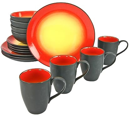 CreaTable, 20200, série HOT RED, service de table combiné 16 pièces