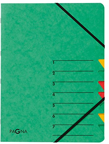 Pagna Ordnungsmappe Easy, Pressspan, A4 (A4 | 7 Fächer, Grün, 5)