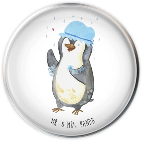 Mr. & Mrs. Panda Waschbecken Stöpsel Pinguin Duschen - Geschenk, Waschbecken Stopfen, Ablaufgarnitur, Neustart, Motivation, Abflussstöpsel