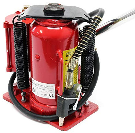 Wiltec Martinetto Idraulico a Bottiglia 20t 260-510mm Uso Pneumatico e Manuale Cric