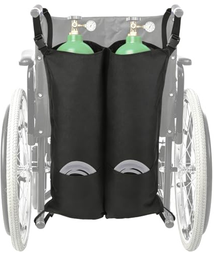 Mediss Wheelchair Oxygen Cylinder Bag - O2 Tank Carrier Backpack Holder for D and E Cylinders Bottle, Dual and Portable