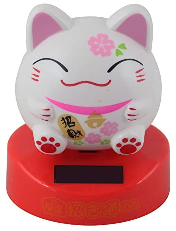 Freak Scene Wackelfigur Solar - Dicke Katze grinsend - weiß