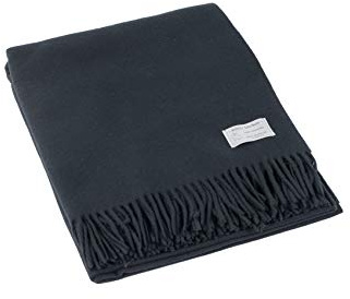 Ritter Decken Luzern Merino-Wolldecke 130 x 180 cm - Schwarz | Leichtes Plaid aus 100% Merino-Schurwolle, ideal als Kuscheldecke, Sofadecke, Wohndecke & Tagesdecke, Made in Germany
