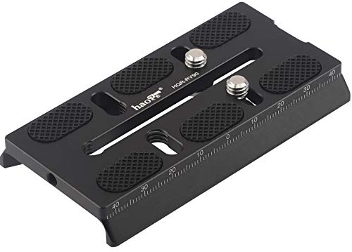 Haoge HQR-RY90 Camera Plate is designed for DJI Ronin-S RoninS Gimbal Stabilizer compatible Manfrotto MVH500AH MVH500A MVH502AH MVH502A 501HDV 503HDV 504HD 509HD 526 577 701HDV Tripod Fluid Video Head
