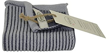 Solwang Design RibRib Tuch 100% Bio Baumwolle 25 x 25 cm sturmgrau