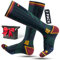 Rahhint 2 Paar Skisocken aus Merinowolle für Herren, Damen und Jugendliche, Kompressions-Snowboardsocken, Kniehohe, Dicke Thermosocken für Kaltes Wetter, Atmungsaktiv, Schnell Trocknend, Größe 35-51