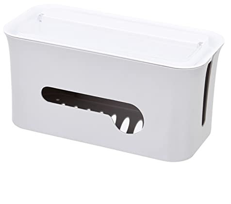 Kabelmanagement-Box Multifunktions-Kabel-Organizer Desktop-Stromkabel-Aufbewahrungsbox Ladebuchse Kabelbox zum Verstecken von Kabeln (Grau)