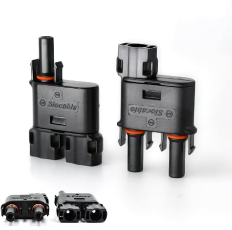 HandGold 1500V DC Solar Y Steckverbinder 2-fach Verteiler, IP68 Wasserdichter Y Stecker, 1 Paar (2 zu 1 Abzweiganschluss)