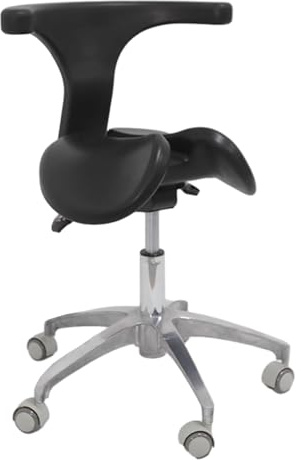 NUNETH Sattelhocker Rollsattelhocker Geteilter Sitz Schwarz, Ergonomischer Satteldrehstuhl mit Rückenlehne, Hydraulischer Hubhocker für Zahnarzt-, Krankenhaus- und Home-Office-Schreibtische