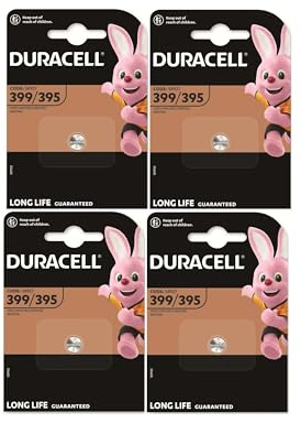 Duracell 4X399/395 (4 Blister mit 1 Batterie) 4 Batterien (SR927/V395/V399/SR57/SR927W/SR927WS)