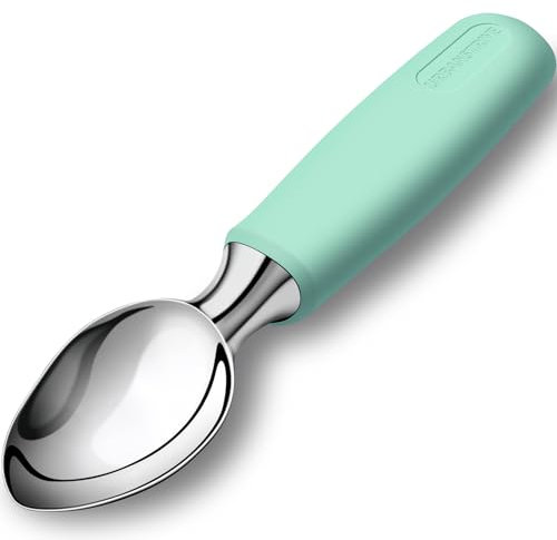 Urbanstrive Ice Cream Scoop Stainless Steel, Ice Cream Scooper Professional Large Ice Cream Scoops With Non-Slip Rubber Handle, Ice Cream Spade for Cookie Dough, Gelato, Sorbet, Melon, Mint Green