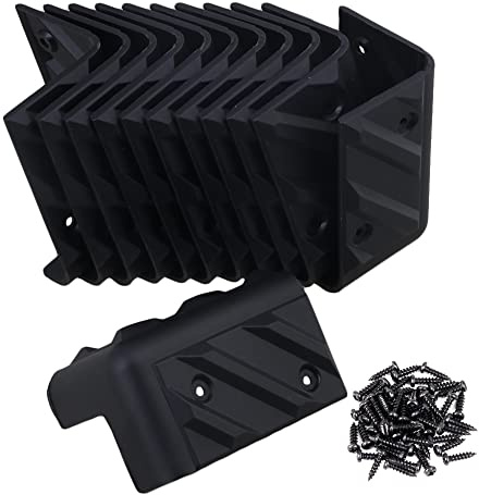 Yibuy 12PCS Kunststoff Rechtwinklige Schränke Gitarre Lautsprecher Eckabdeckung Schwarz