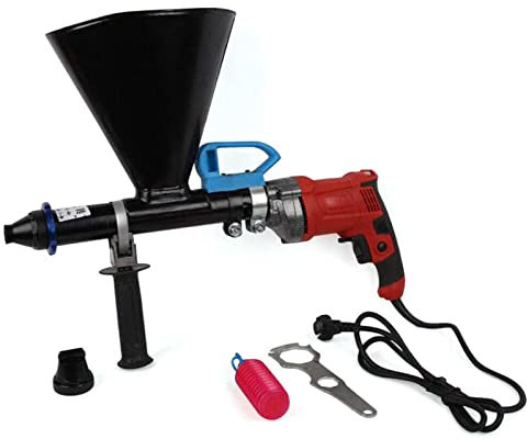 Mortar Grout Electric Gun - Stainless Steel Pointing Caulking Tool with Flat and Round Nozzle. Fill Range 3-15mm. Perfect for Wall, Cement Spraying, and Brick Pointing - Portable Applicator