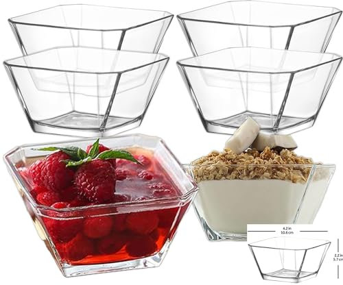 DMA-Z Lav - Juego de 6 cuencos de cristal para postre (KRN, 300 ml)