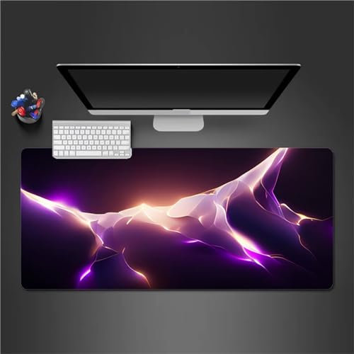 QiHon Gaming Mauspad XXL Lila Großes Mauspad Schreibtischauflage mit Vernähte Kanten Einer speziellen Oberfläche verbessert Geschwindigkeit und Präzision 800x400x2mm
