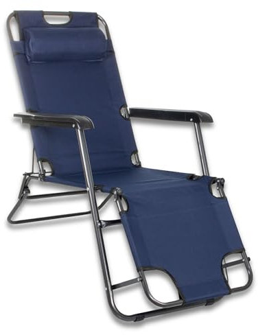 SPRINGOS Chaise Longue de Taille Moyenne avec Appui-tête et accoudoirs 60 x 120 x 85 cm