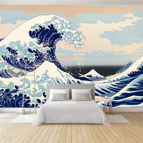 Carta Da Parati 3d Fotomurale La Grande Onda Al Largo Di Kanagawa Murali Per Soggiorno Divano Tv Hotel A Tema Corridoio Di Lusso Sfondo Dipinto Murale 350cm (L) X256cm (A)