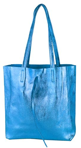 modamoda de T253 Damen Leder Henkeltasche mit Innentasche, handmade in Italy