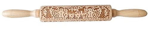 LSDLOUYAQNG Rodillo Ajustable Rodillo de Estampado, Rodillo de Arcilla, Rodillos de amasar, Proceso de Tallado de Rodillo de Madera
