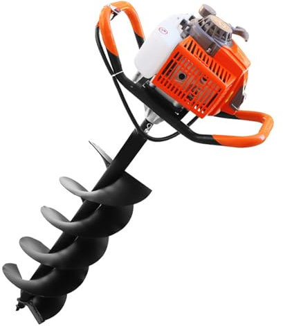 Tousiyra Trivella Professionale per Motore A Benzina con Motore A Benzina A 4 Tempi 150cc Monocilindrico Una Punta di Ricambio 100mm con Prolunga E Accessori Trapano da Giardino