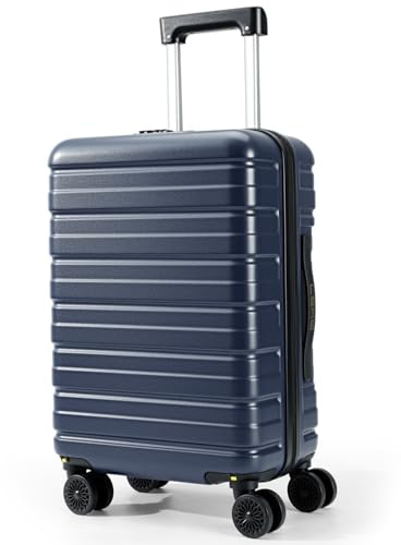Lekesky Valise Cabine 55x35x25, Bagages Cabine avec Serrure TSA, Coque Rigide Légère en ABS, 38 litres, Bleu
