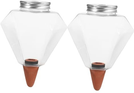 BESTonZON Selbstbewässerungsgerät Garten 2 Stück 500 Ml Kunststoff Pflanzenbewässerer Zimmerpflanzen Urlaub Automatische Bewässerung Tropfspender