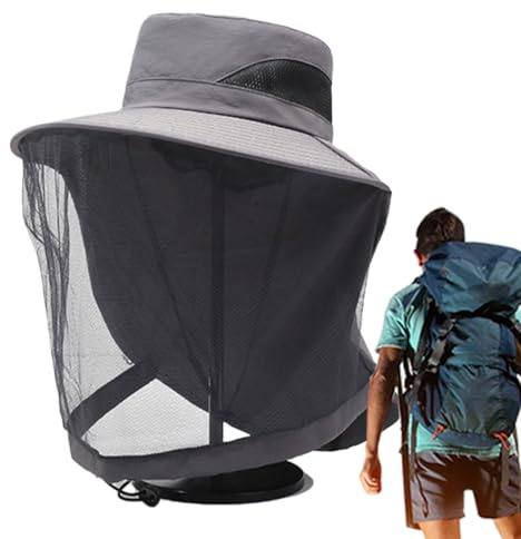 zwxqe Sombrero de de ala Ancha a Prueba de para Hombre con Malla de Cobertura Completa, Gorro Protector para la Apicultura, Senderismo, Campamento y protección Solar Durante Aventuras