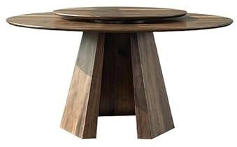 IMEITE Büro-Besprechungstisch Esstisch aus massivem Holz, geeignet for runden Tisch mit Drehteller Café-Restaurants Esstisch(140cm)