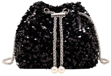 LAOYEFACAI Damen Clutch Glitzer Strass Handtasche Eimerbag Umhängetasche Elegante Abendtasche Schultertasche Für Hochzeit Party Bankett Feiertage Brauttasche