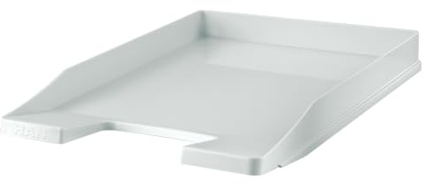 HAN Briefablage JUNIOR, Moderne, Flache Ablage im frischen Design bis Format DIN A4/C4, transparent-glasklar, 1025-23 (Grau, 5er Set)