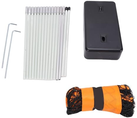 aqxreight Bärbart Badmintonnät Fristående Nät med Inställning för Bakgård, Strand och Utomhusspel Reglering Storlek Sportnät (Orange)
