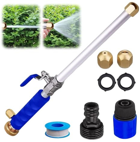 Viilich Jethose - Limpiador de alta presión para manguera de jardín, boquilla ajustable de alta presión, fácil montaje sin electricidad, ideal para limpiar patios, entradas, muebles de jardín y
