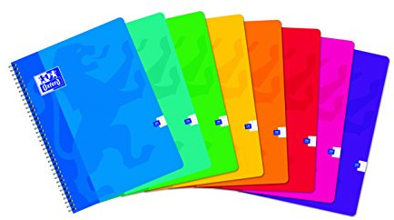 Oxford Büro Klassische 100103863 Spirale gebunden Notebook mit Seyes große Fliesen 24 x 32 cm 100 Se