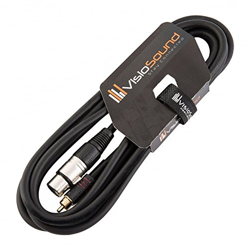 Female XLR to Single RCA Gold Phono Plug Lead Audio Signal Patch Cable (3m) | Noiseless OFC Audio Signal Cable for Stage & Studio