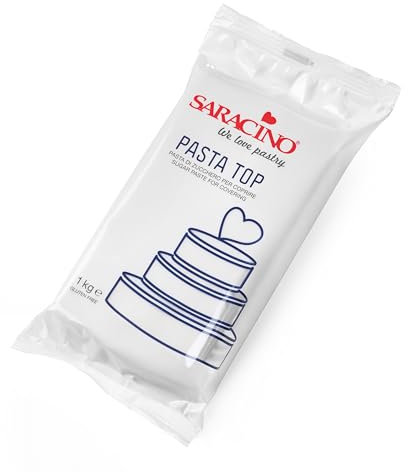 SARACINO We love pastry Pasta di Zucchero Bianca Top per Copertura da 1000g Made in Italy - Colore Bianco