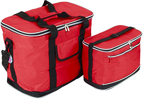 30L + 8L Set Kühltaschen Ibiza, Große + Kleine Faltbare Tasche Thermo isoliert für Lunch, Picknik, Reisen, Mittagessen, Büro, Arbeit, Schule