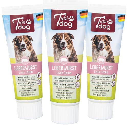 Tubidog Leberwurst Eine ganz spezielle, hundegerechte Leberwurst in der Tube. Als Leckerchen, Tablettenversteck oder Belohnung gleichermaßen geeignet